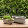 French Metal Oblong Centerpiece Planters Set of 2